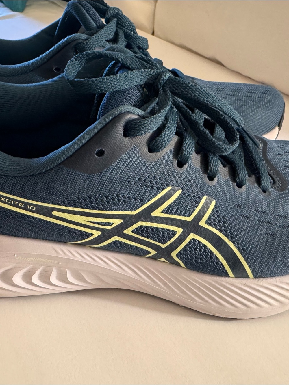 ASICS Navy Running Shoes with Yellow Logo Accents